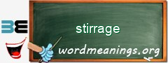 WordMeaning blackboard for stirrage